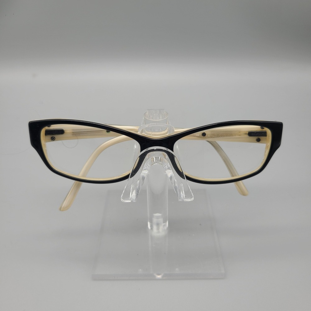 Safilo Elasta E700 Black Cream Cat Eye Eyeglasses Frames Made in Italy 130mm
